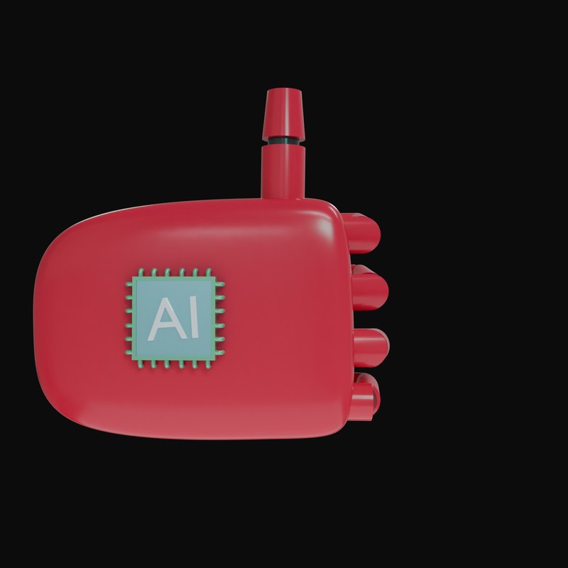 Crimson Thumbs Up Robot Hand 3D Icon - 3D icon from Robot Hand Gestures 3D Icons