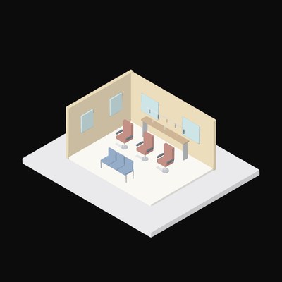 Barbershop Chair Line - illustration from Interior Scene Icons