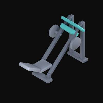 Angled Leg Press - 3D icon from Fitness and Gym Equipment 3D Icons