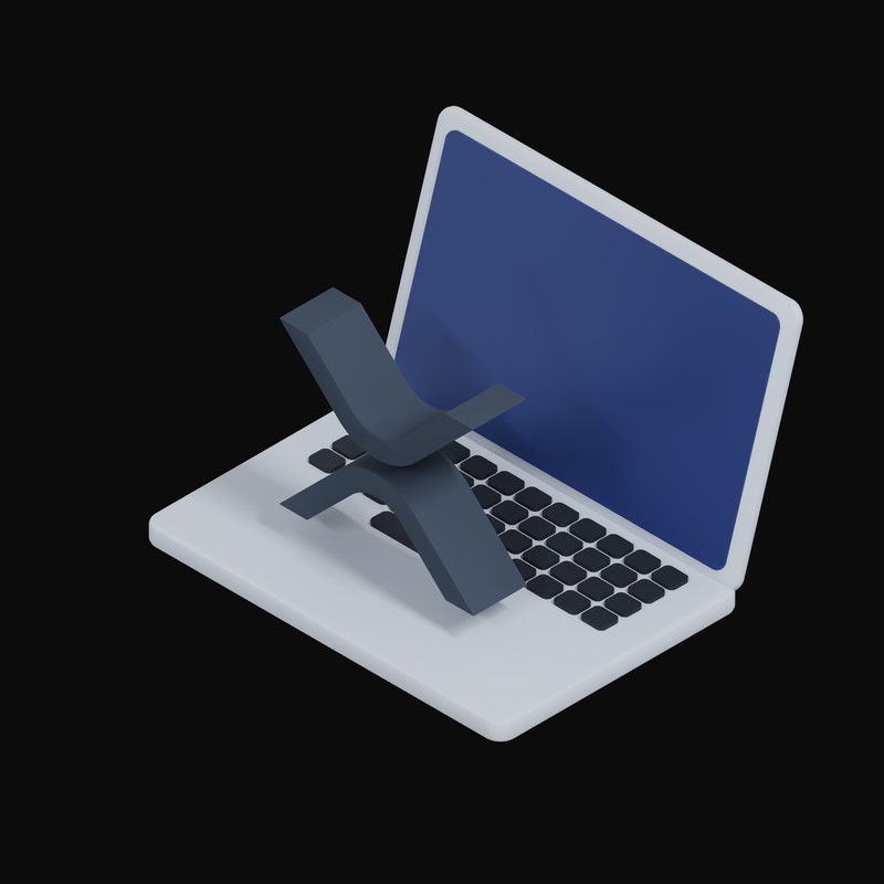 XRP Floating Over a Laptop - 3D icon from Crypto & Currency Laptop Float