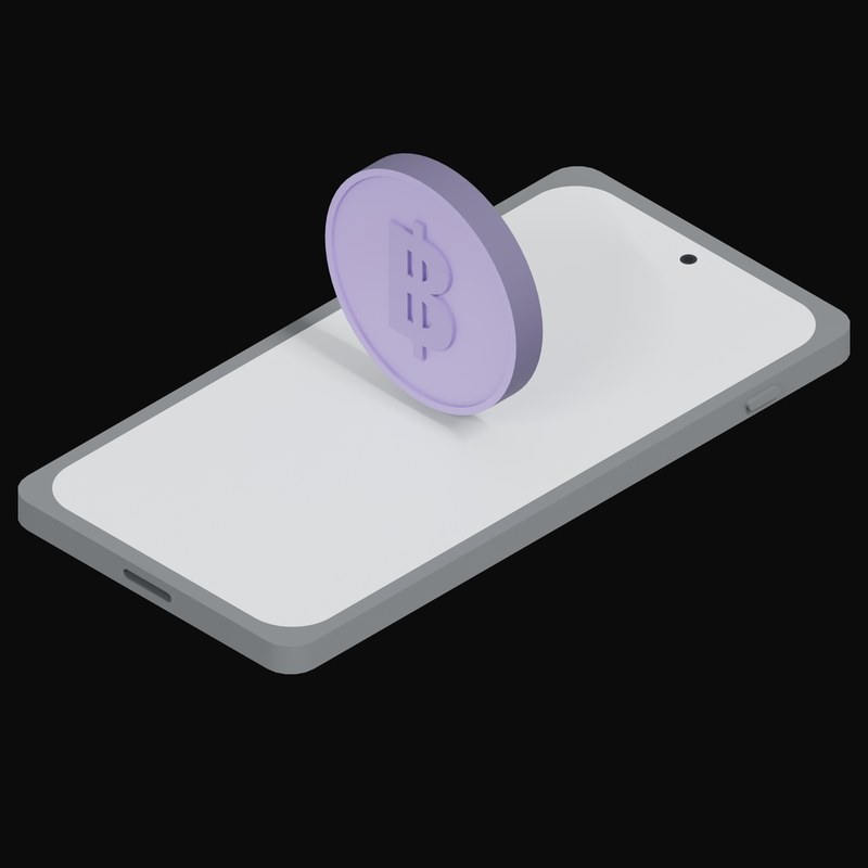 Phone Thai Baht Floating - 3D icon from Crypto and World Currency Phone Float