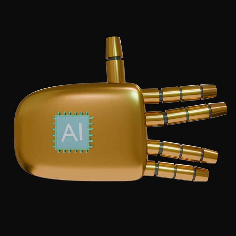 Bronze Split Finger Salute Robot Hand 3D Icon - 3D icon from Robot Hand Gestures 3D Icons
