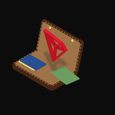 TRON Floating Over a Wallet - illustration from Crypto & Currency Wallet Float