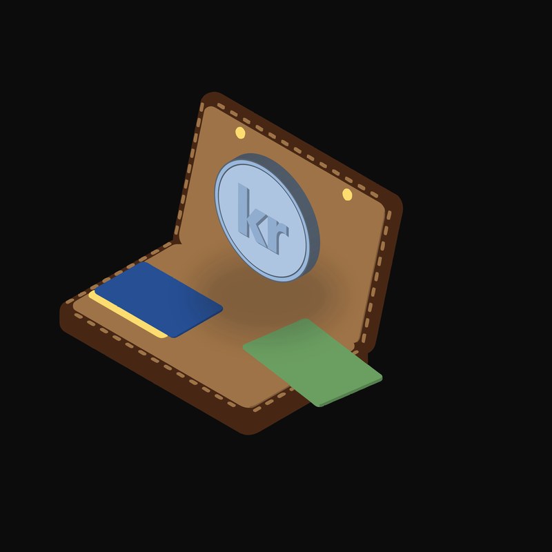 Swedish Krona Floating Over a Wallet - illustration from Crypto & Currency Wallet Float
