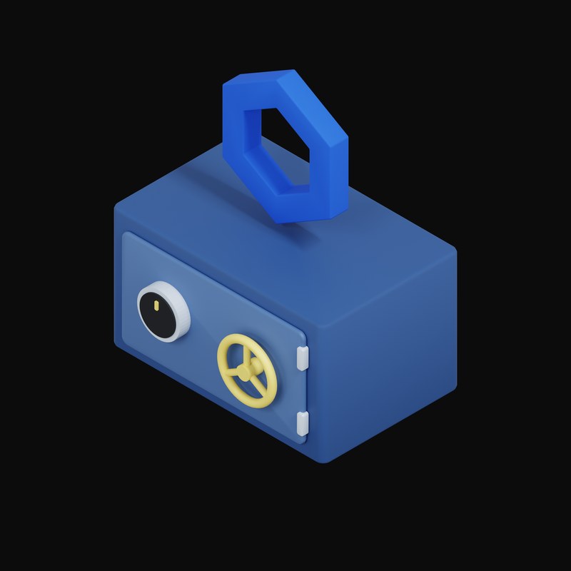 Chainlink Floating Over a Safe - 3D icon from Crypto & Currency Safe Float