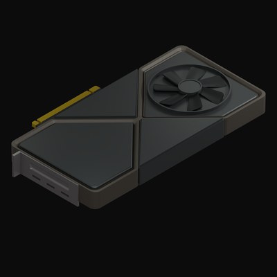 Premium Single-Fan Graphics Card 3D Icon - 3D icon from Graphics Cards