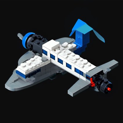 Toy Brick Airplane - Plastic 2 - 3D icon from Toy Brick Vehicles - Plastic
