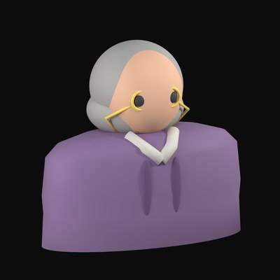Librarian in a Purple Cardigan with Glasses on a Chain - 3D icon from People and Profession Avatars 3D Icons