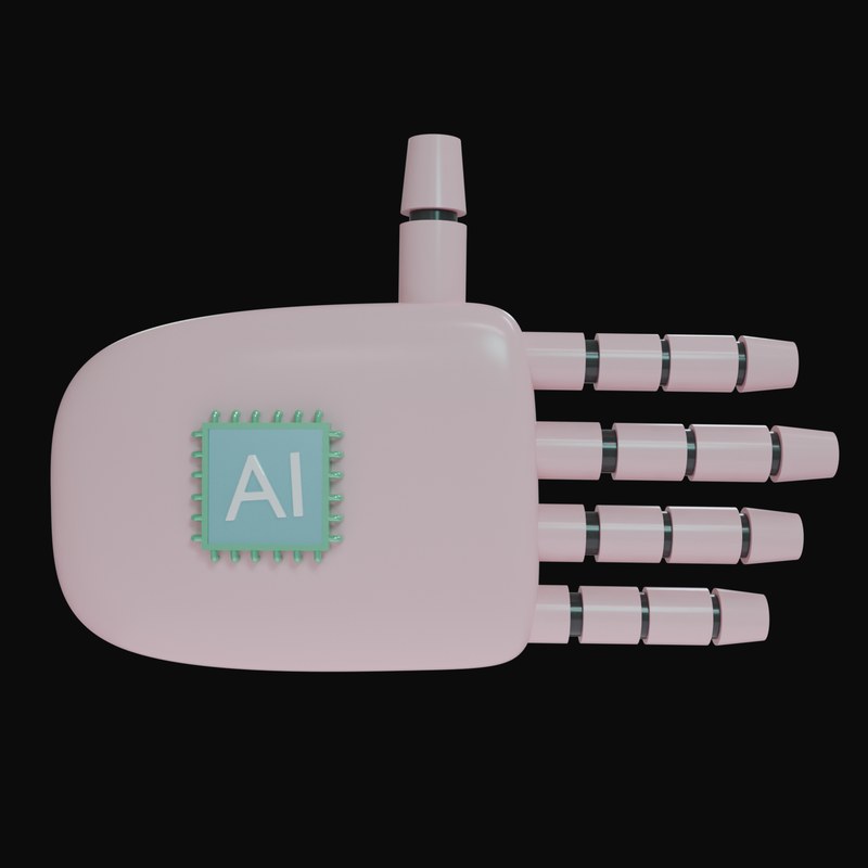 Pink Open Hand Robot Hand 3D Icon - 3D icon from Robot Hand Gestures 3D Icons