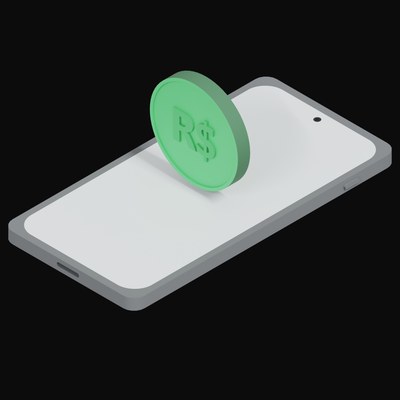 Phone Brazilian Real Floating - 3D icon from Crypto and World Currency Phone Float