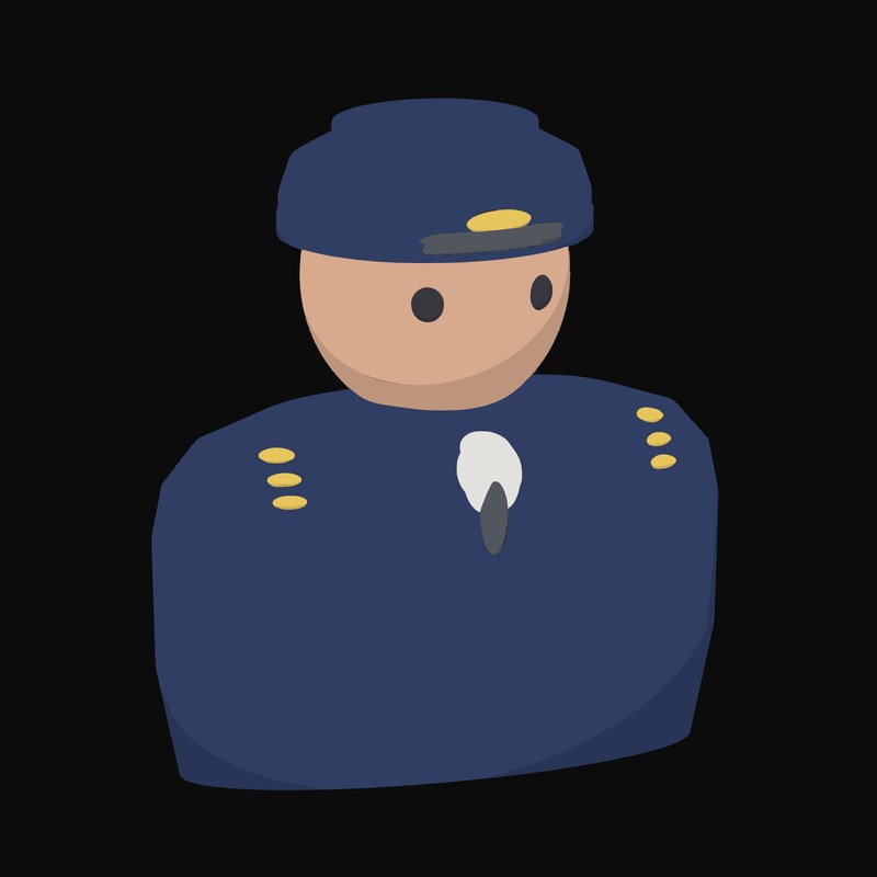 Airline Pilot in a Navy Jacket with Gold Shoulder Bars - illustration from People and Profession Avatar Icons
