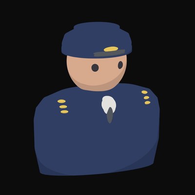 Airline Pilot in a Navy Jacket with Gold Shoulder Bars - illustration from People and Profession Avatar Icons