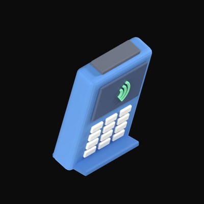 Contactless Card Payment Terminal - 3D icon from Payment and Commerce Hardware 3D Icons