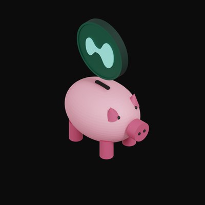 Hyperliquid Floating Over a Piggy Bank - 3D icon from Crypto & Currency Piggy Bank Float