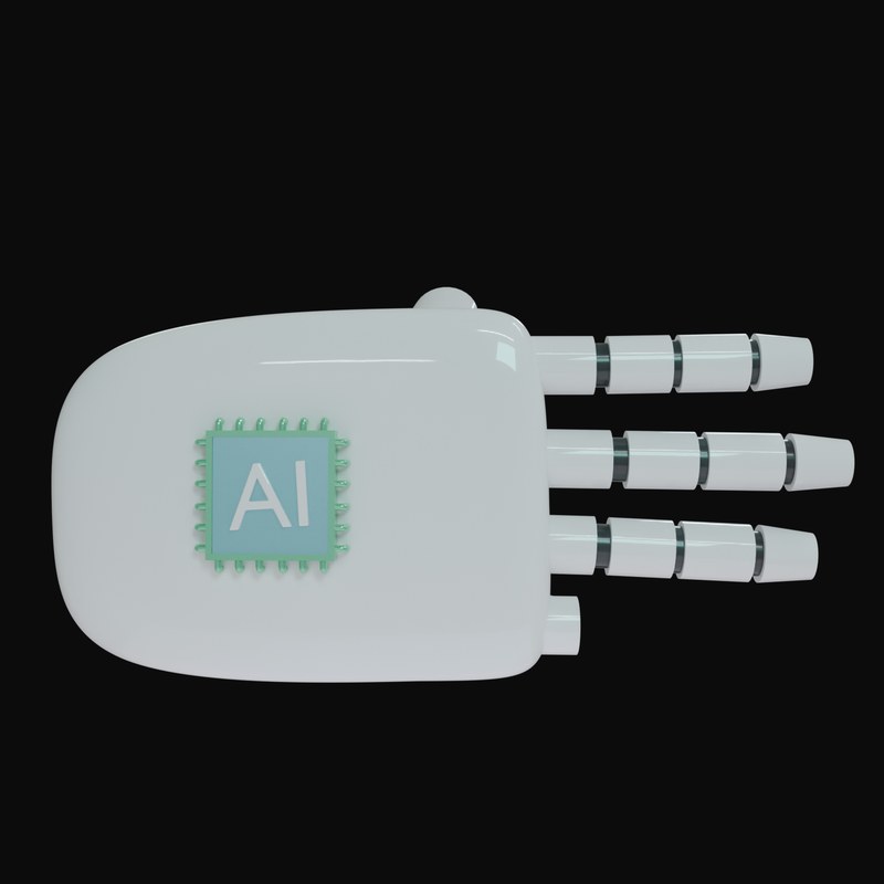 Three Fingers Robot Hand 3D Icon - 3D icon from Robot Hand Gestures 3D Icons