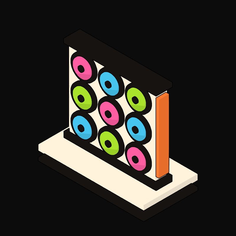Cream Fan Wall with Nine Rotors - illustration from Neo Brutalist AI Hardware Icons