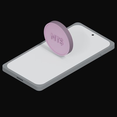 Phone New Taiwan Dollar Floating - 3D icon from Crypto and World Currency Phone Float