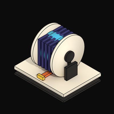 Cream Fibre Optic Spool on an Ink Stand - 3D icon from Neo Brutalist AI Hardware