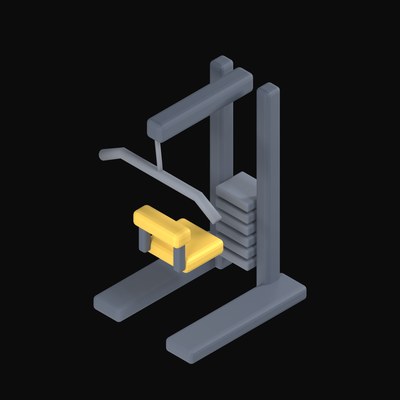 Seated Lat Pulldown - 3D icon from Fitness and Gym Equipment 3D Icons