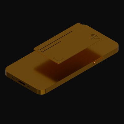 Bronze Credit Card and Phone 3D Icon - 3D icon from Credit Card and Phone 3D Icons