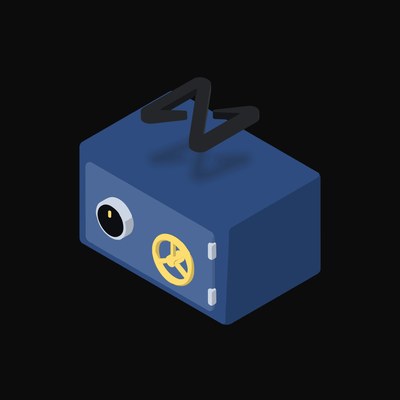 NEAR Floating Over a Safe (Back) - animated icon from Crypto & Currency Safe Float