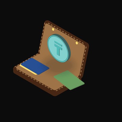 Kazakhstani Tenge Floating Over a Wallet - illustration from Crypto & Currency Wallet Float
