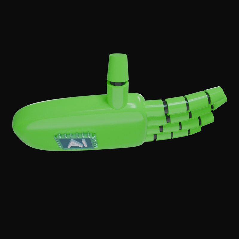 Green Holding Robot Hand 3D Icon - 3D icon from Robot Hand Gestures 3D Icons
