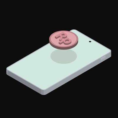 Phone Indonesian Rupiah Floating Back - animated icon from Crypto and World Currency Phone Float