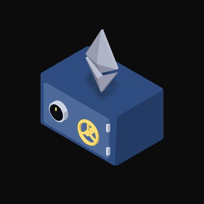 Ethereum Floating Over a Safe - animated icon from Crypto & Currency Safe Float