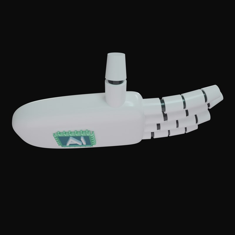 White Holding Robot Hand 3D Icon - 3D icon from Robot Hand Gestures 3D Icons