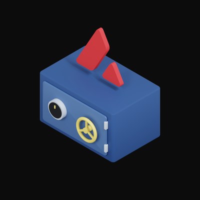 Avalanche Floating Over a Safe - 3D icon from Crypto & Currency Safe Float