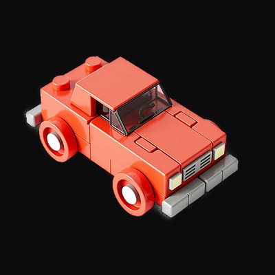 Toy Brick Vehicles - Clay - 38 3D assets