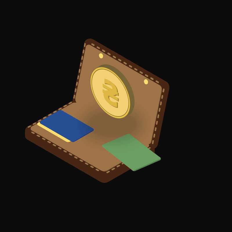 Ukrainian Hryvnia Floating Over a Wallet - animated icon from Crypto & Currency Wallet Float