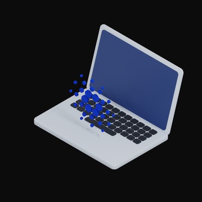 Cardano Floating Over a Laptop - 3D icon from Crypto & Currency Laptop Float