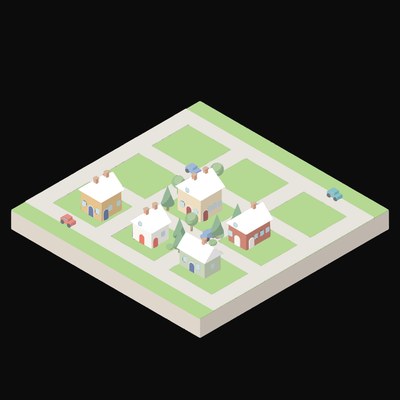 Country Hamlet - illustration from Isometric City Scene Illustrations