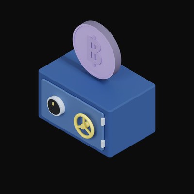 Thai Baht Floating Over a Safe - 3D icon from Crypto & Currency Safe Float