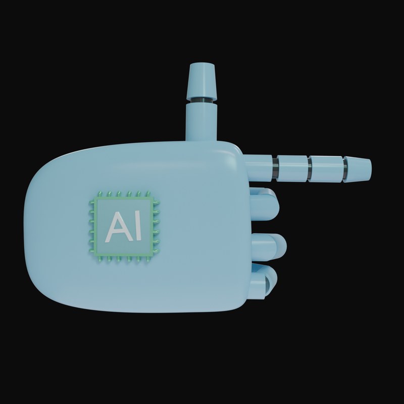 Sky Blue Pointing Right Robot Hand 3D Icon - 3D icon from Robot Hand Gestures 3D Icons