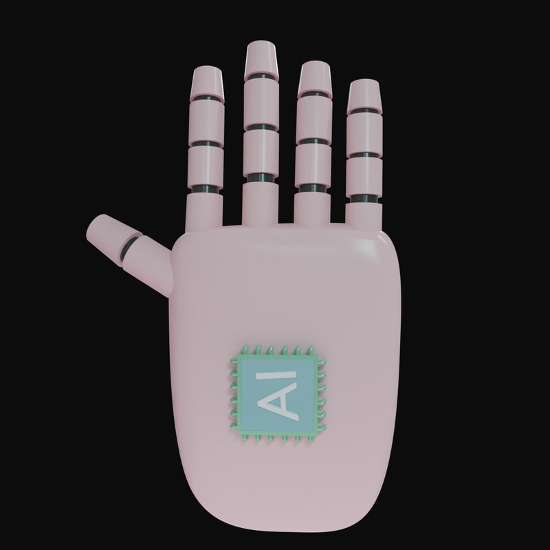 Pink Open Palm Robot Hand 3D Icon - 3D icon from Robot Hand Gestures 3D Icons