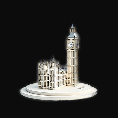 Clay Big Ben 3 - 3D icon from Historic Buildings 3D Clay Icons
