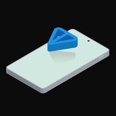 Phone Toncoin Floating Back - animated icon from Crypto and World Currency Phone Float