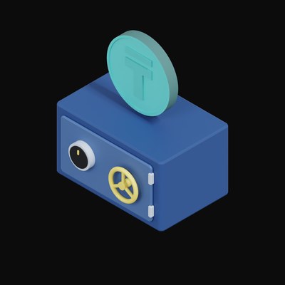 Kazakhstani Tenge Floating Over a Safe - 3D icon from Crypto & Currency Safe Float