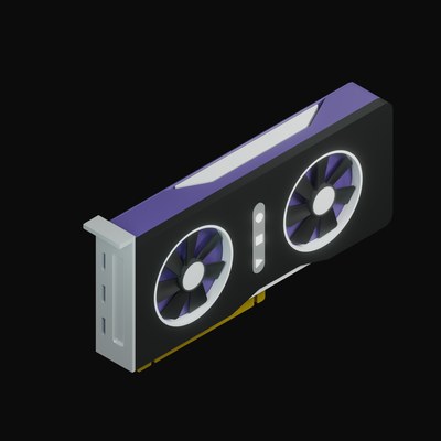 Dual-Fan Graphics Card Standing 3D Icon - 3D icon from Graphics Cards