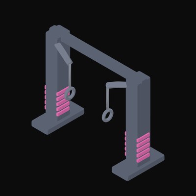 Twin Tower Cable Crossover - illustration from Fitness and Gym Equipment Icons