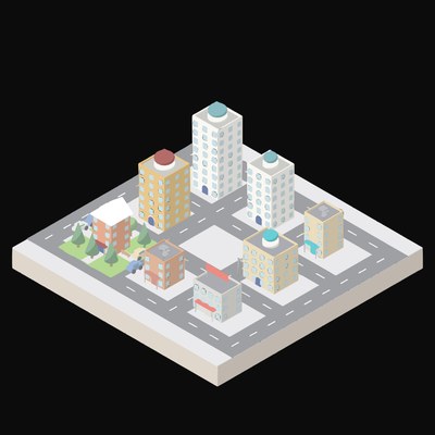 Domed Civic Centre - illustration from Isometric City Scene Illustrations