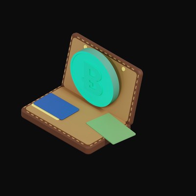 Bitcoin Cash Floating Over a Wallet - 3D icon from Crypto & Currency Wallet Float