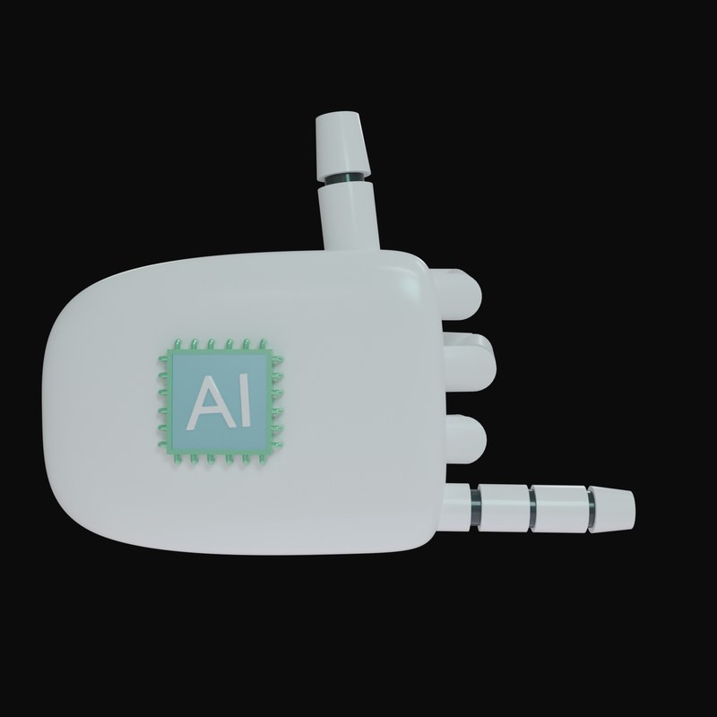 White Rock On Robot Hand 3D Icon - 3D icon from Robot Hand Gestures 3D Icons