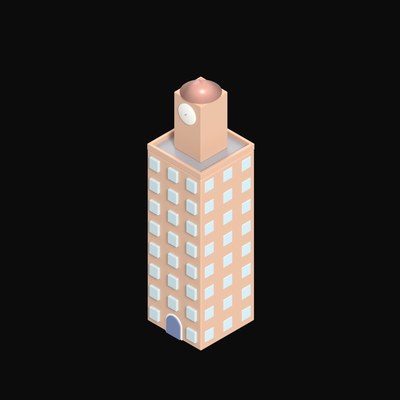 Clock Tower - 3D icon from Clay Buildings & Cottages