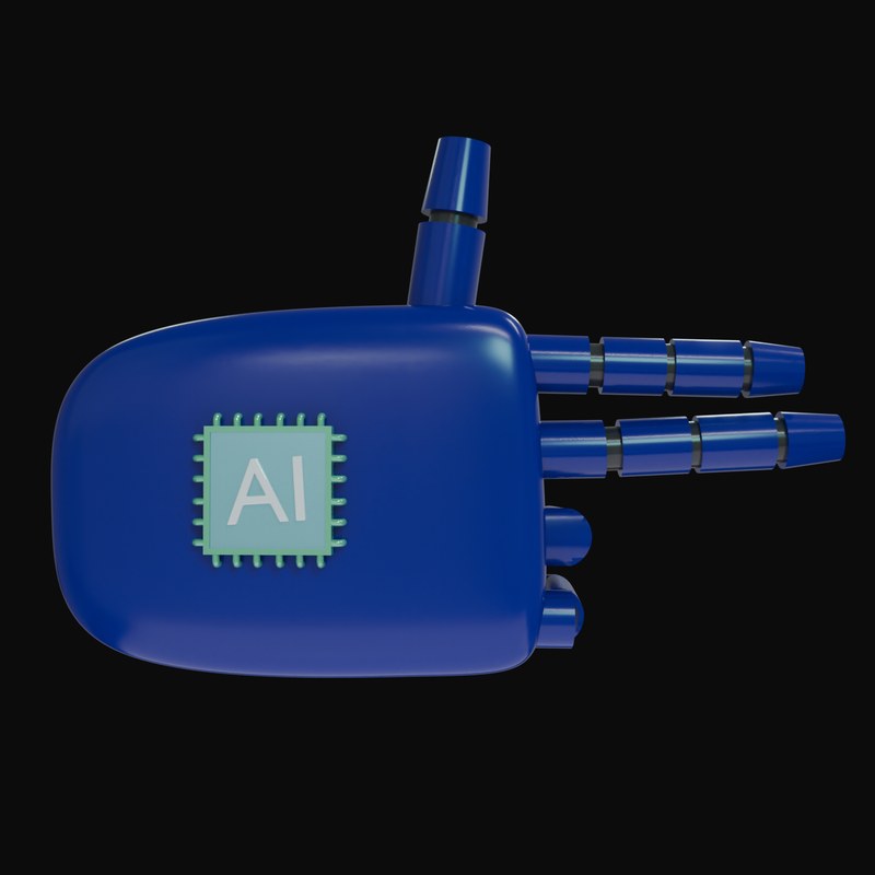 Navy Finger Gun Robot Hand 3D Icon - 3D icon from Robot Hand Gestures 3D Icons