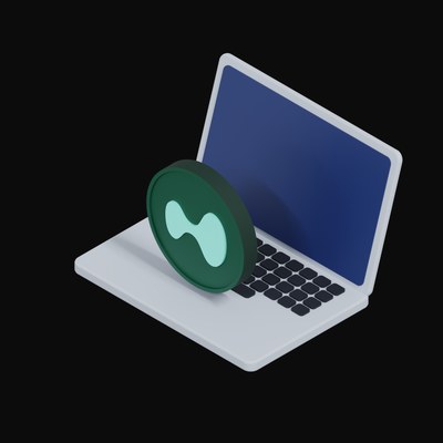 Hyperliquid Floating Over a Laptop - 3D icon from Crypto & Currency Laptop Float