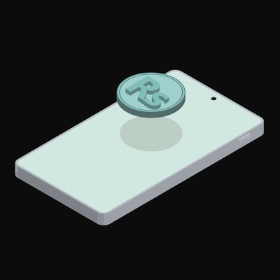 Phone Pakistani Rupee Floating Back - animated icon from Crypto and World Currency Phone Float
